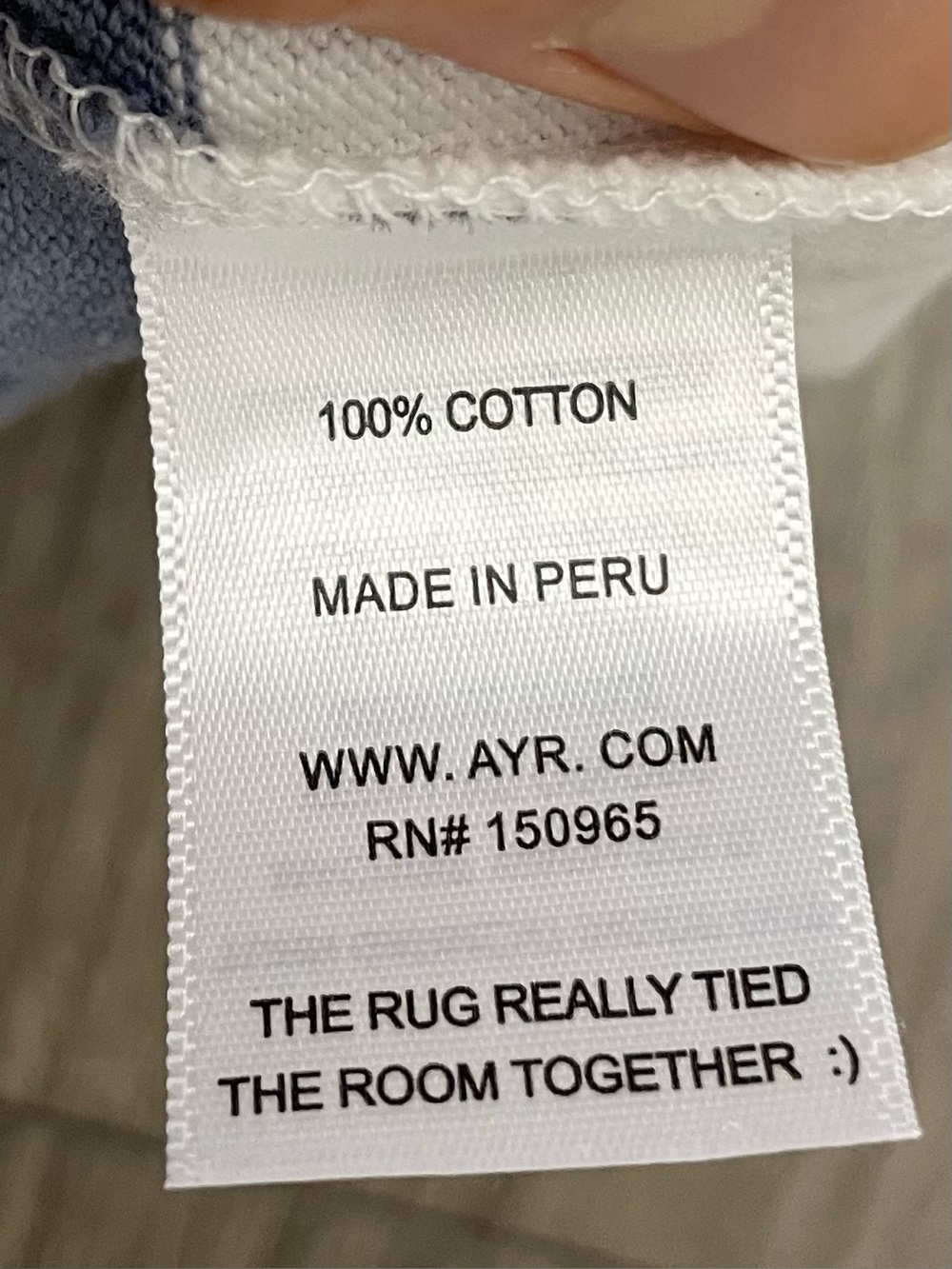 AYR The Early Mornings Tee M Long Sleeve Knit Blue White Striped Cotton Casual - Picture 3 of 7